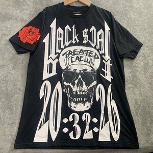 Black Scale Shirt Mens Size Medium Treated Crew 20/3 Graphic Print Cult Life Tee